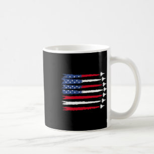 Caneca De Café Patriótico Vermelho Branco Azul Usa Bandeira Jatos