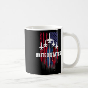 Caneca De Café Patriótico Vermelho Branco Azul Usa Bandeira Jatos