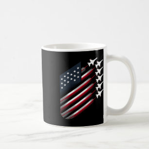 Caneca De Café Patriótico Vermelho Branco Azul Usa Bandeira Jatos