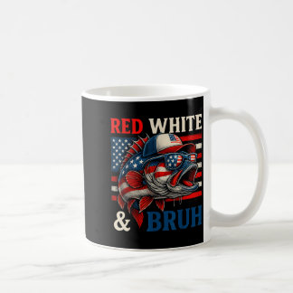 Caneca De Café Patriótico Vermelho Branco Bruh América Pescaria 4