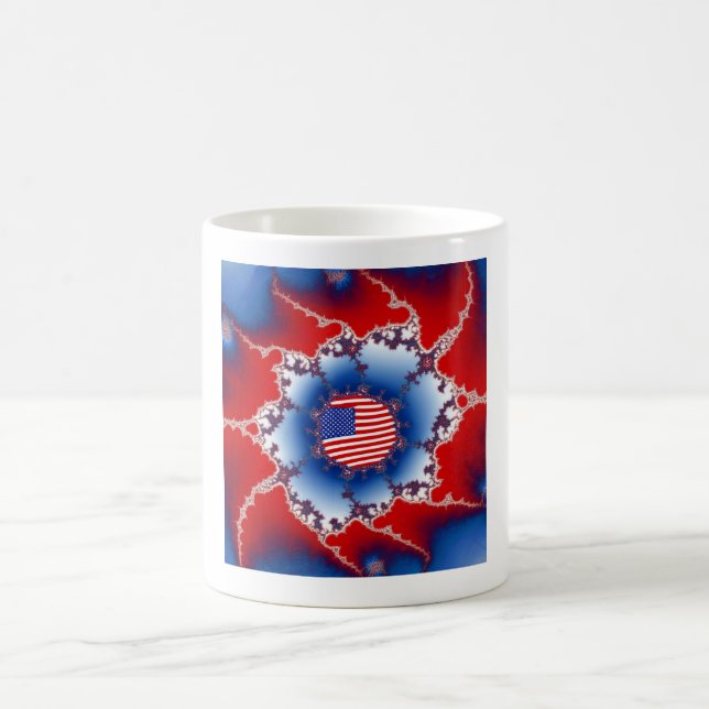 Caneca De Café Patriótico Vermelho Branco e Bandeira Azul America (Centro)