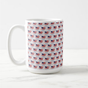 CANECA DE CAFÉ PATRIÓTICOS AMERICANOS BRANCOS VERMELHOS