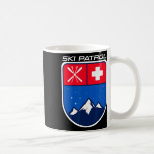 Caneca De Café Patrulha de Esqui de Neve Céus Pólos Cruz Montanha