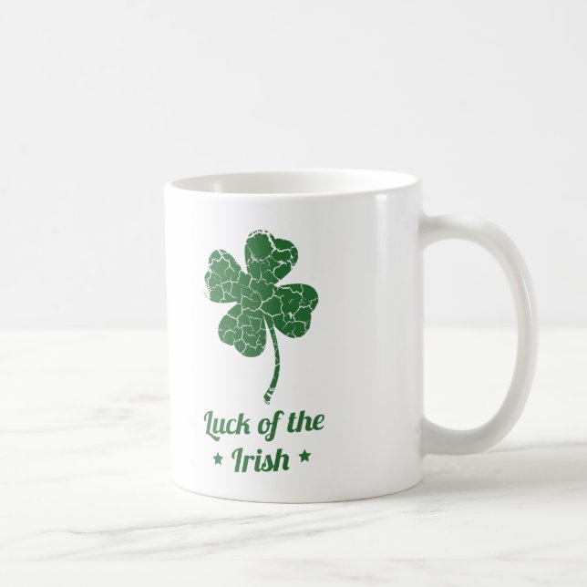 Caneca De Café patrulhas angustiadas, trevo sortudo (Direita)