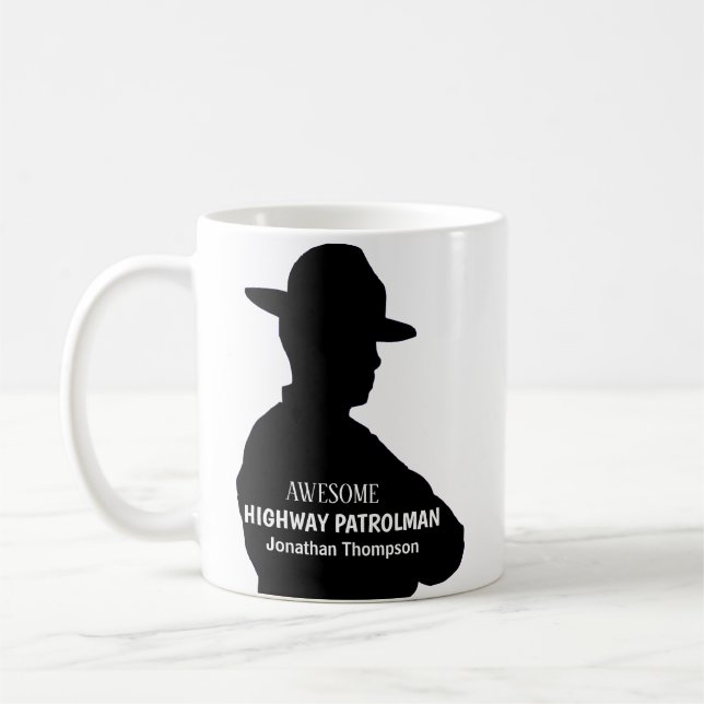 Caneca De Café Patrulheira de autoestrada personalizada Silhouett (Esquerda)