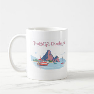 Caneca De Café Pattaya Chonburi Tailândia Pastel Viagem