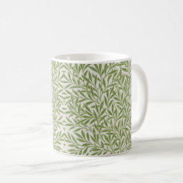 Caneca De Café Pattern of green leafy branches 