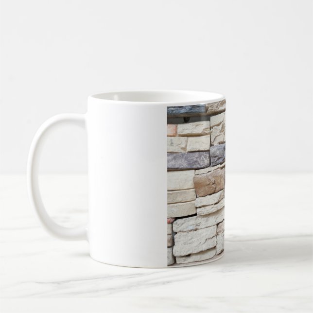 Caneca De Café Pattern of Modern stone Brick Wall Surfaced backgr (Esquerda)