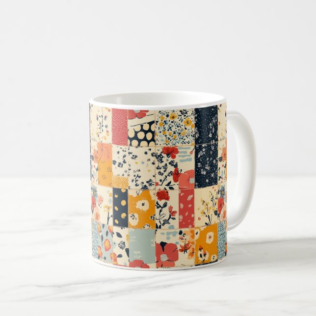 Caneca De Café Patterno Floral Vintage (8) (Frente Esquerda)