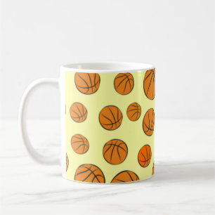Caneca De Café Patterno sem costura de basquete