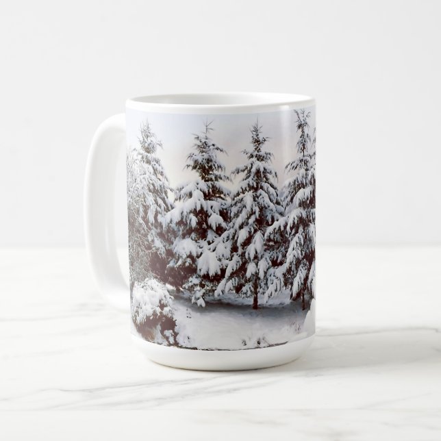 Caneca De Café Pau de abóbora coberto de neve (Frente Esquerda)