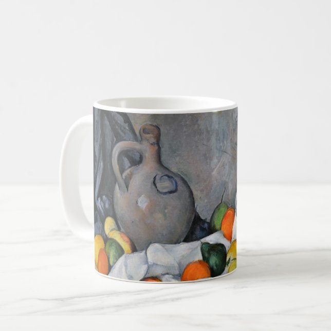 Caneca De Café Paul Cezanne - Cortina, Jug e Fruta Bowl (Frente Esquerda)