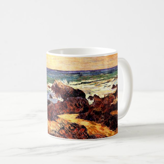 Caneca De Café Paul Gauguin - Rochas e Mar, 1886,  (Frente Esquerda)