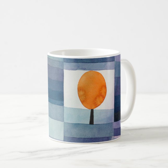 Caneca De Café Paul Klee Abstrato Tree Blue Painting (Frente Esquerda)