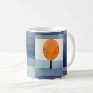 Caneca De Café Paul Klee Precursor do Outono Azul Moderno Abstrat