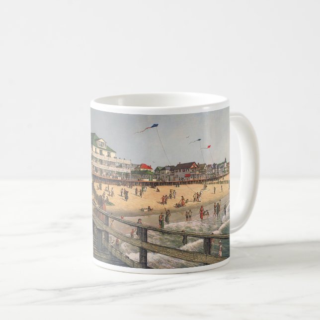 Caneca De Café Paul McGehee "Ocean City Panorama - 1915" Mug (Frente Esquerda)