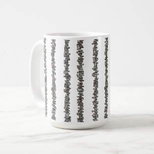 Caneca De Café Paus E Pedras-Preto E Branco Moderno