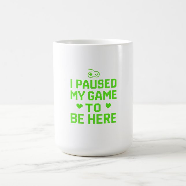 Caneca De Café Pausei Meu Jogo Arte Neon Pixel (Centro)