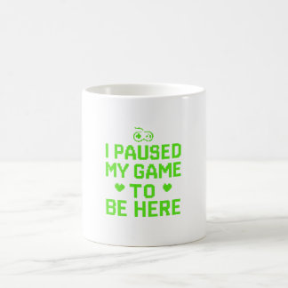Caneca De Café Pausei Meu Jogo Arte Neon Pixel