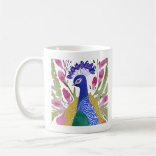 Caneca De Café Pavão Colorido