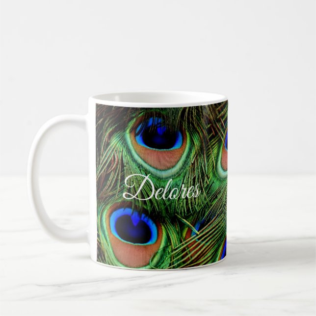 Caneca De Café Pavão Personalizado - Pata de Café (Esquerda)