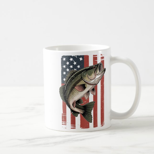 Caneca De Café Pavilhão Americano Pesca Patriótica BF (Direita)