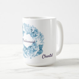Caneca De Café Pavimento Monocromático Azul, Bridesmaid Coffee Mu