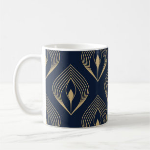Caneca De Café Pavock feather ombre padrão ditzy motif floral.