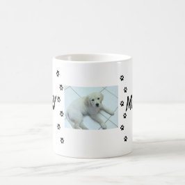 Caneca De Café Paw imprime com foto e nome de Pet