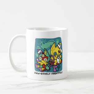 Caneca De Café Paw-sitivamente Assustador Gatos Monstruosos de