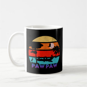 Caneca De Café Pawpaw Retro Sunset Ocean Avô
