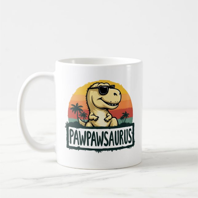 Caneca De Café Pawpawsaurus Dinossaur Avô Dia de os pais Saurus (Esquerda)