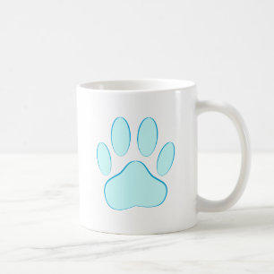 Caneca De Café Pawprint do Cachorro Azul