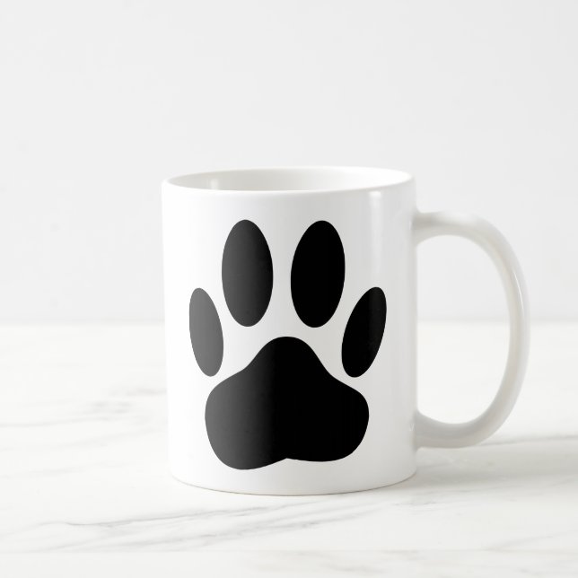 Caneca De Café Pawprint do Cão (Direita)