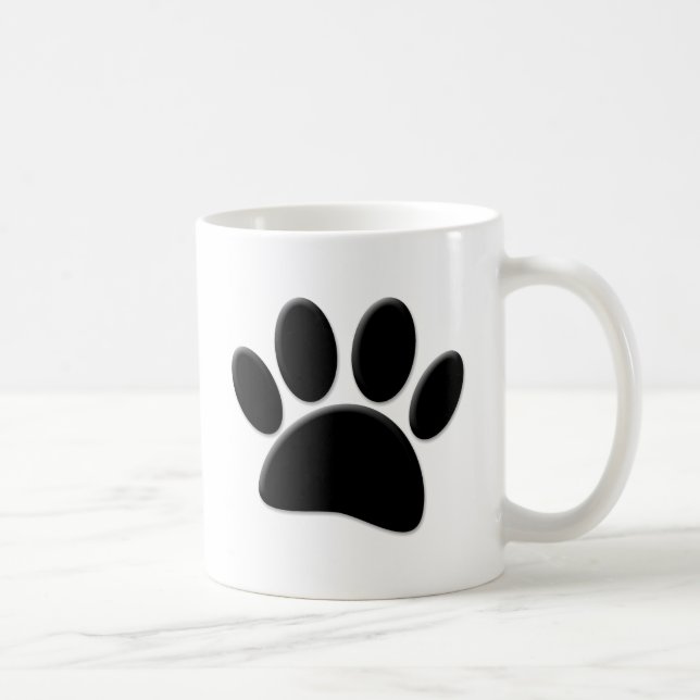 Caneca De Café Pawprint do Cão (Direita)