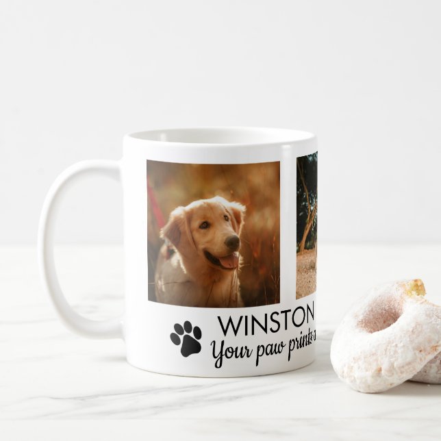 Caneca De Café Pawprint Dog Memorial Foto de Café Mug (Com Donut)