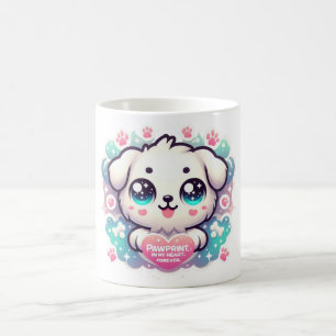 Caneca De Café Pawprint no meu coração, Forever Kawaii Puppy Mug
