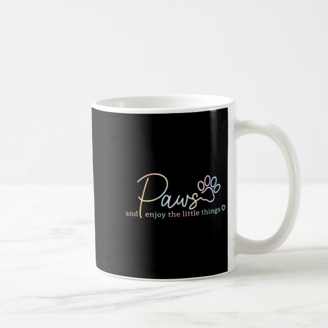 Caneca De Café Paws Enjoy The Little Things Tie Dye Motivational  (Direita)