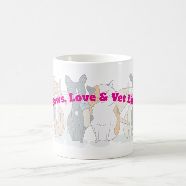 Caneca De Café Paws, Love & Vet Life (Centro)