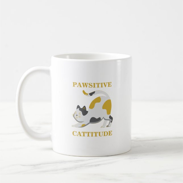 Caneca De Café Pawsitive Cattitude (Esquerda)