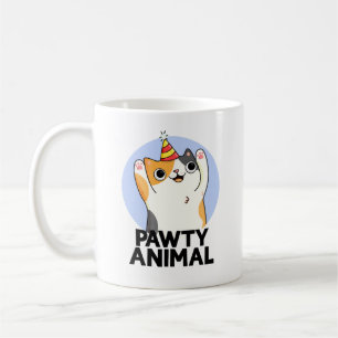 Caneca De Café Pawy Animal Cute Party Cat Pun