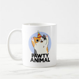 Caneca De Café Pawy Animal Funny Party Cat Pun