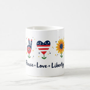 Caneca De Café Paz Ama Libertação Patriótica Mug