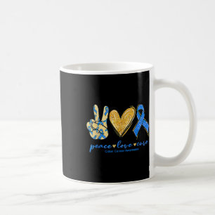 Caneca De Café Paz Ame Curva o Cancer de Fita Colon Sensibilizaçã