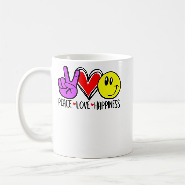 Caneca De Café Paz Ame Felicidade Positividade (Esquerda)