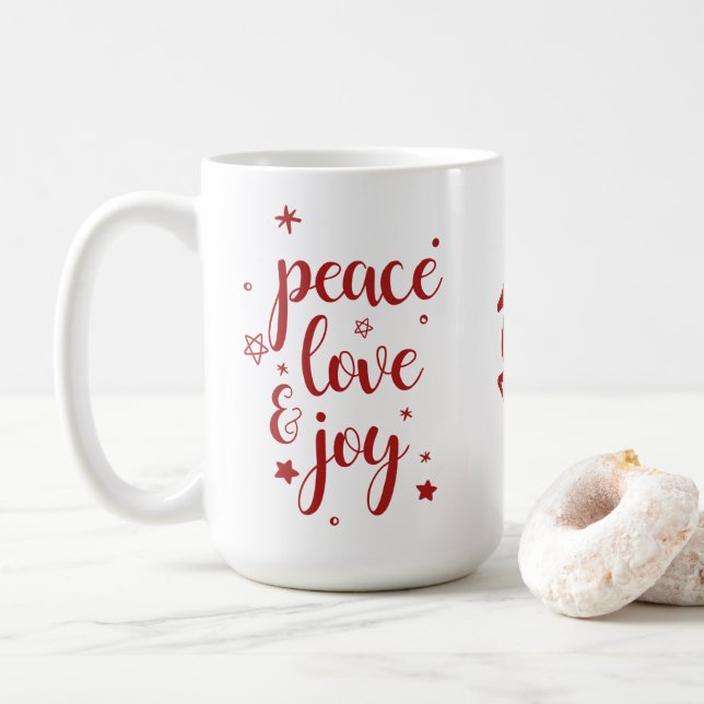 Caneca De Café Paz Amor Alegria Rena (Com Donut)