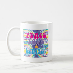 Caneca De Café Paz Amor & Aposentadoria com Tie Dye