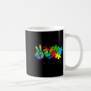 Caneca De Café Paz Amor Autismo em Abril Use Azul para o Autismo