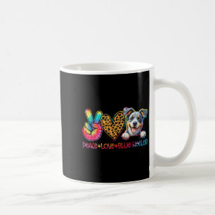 Caneca De Café Paz Amor Blue Heeler Tie Dye Amante de Cachorro