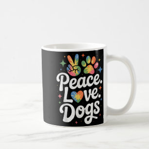 Caneca De Café Paz Amor Cachorros Tie Dye Amante de Cachorro Resg